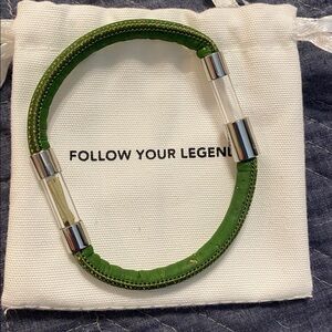 Green Bracelet with Silver Accents
